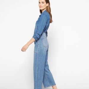 High Rise Cropped Wide Leg Jean